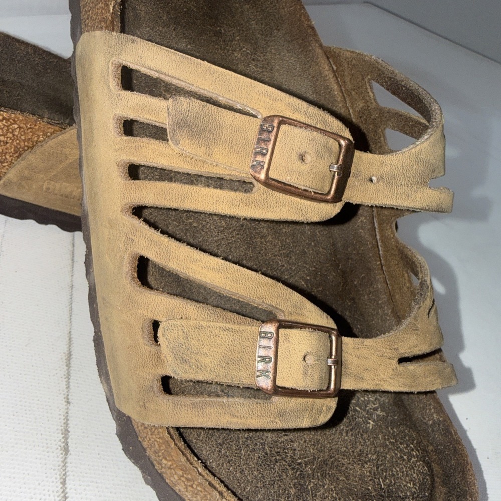 Birkenstock Womens Granada Taupe Birko Flor Sandals Slides Size 39/40 US 8/9 - Picture 8 of 14